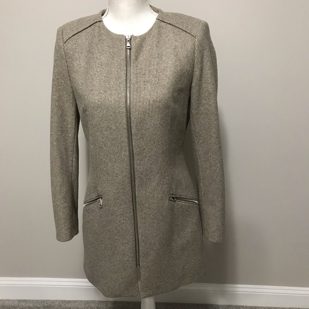 NWT Zara flecked zip front Frock coat - Picture 3 of 16